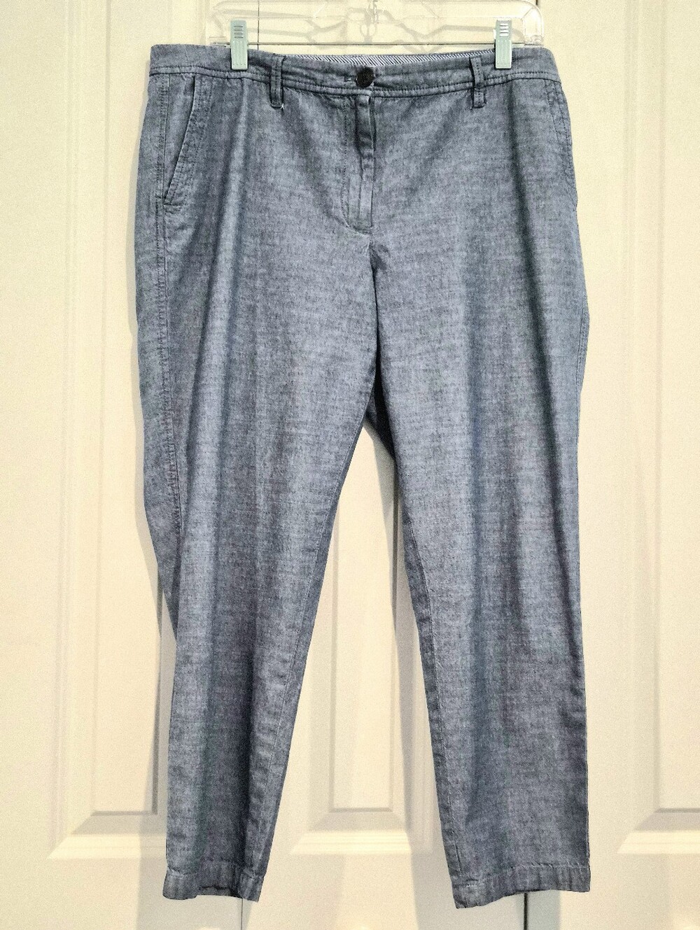 Talbots Girlfriend Navy Cotton Chambray Chinos 14P Coastal Resort